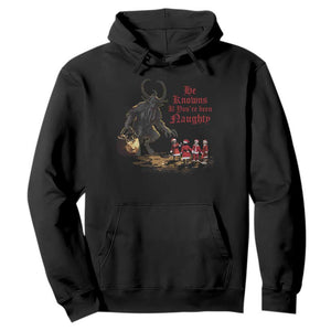 Christmas Krampus Hoodie He Knows If You've Been Naughty TS09 Black Print Your Wear