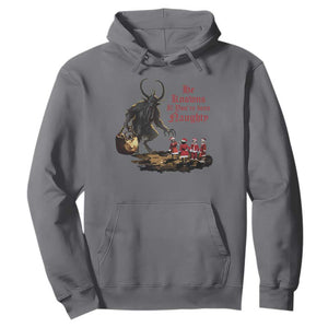 Christmas Krampus Hoodie He Knows If You've Been Naughty TS09 Charcoal Print Your Wear