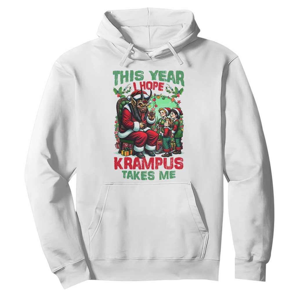 Christmas Krampus Hoodie This Year I Hope Krampus Takes Me TS09 White Print Your Wear