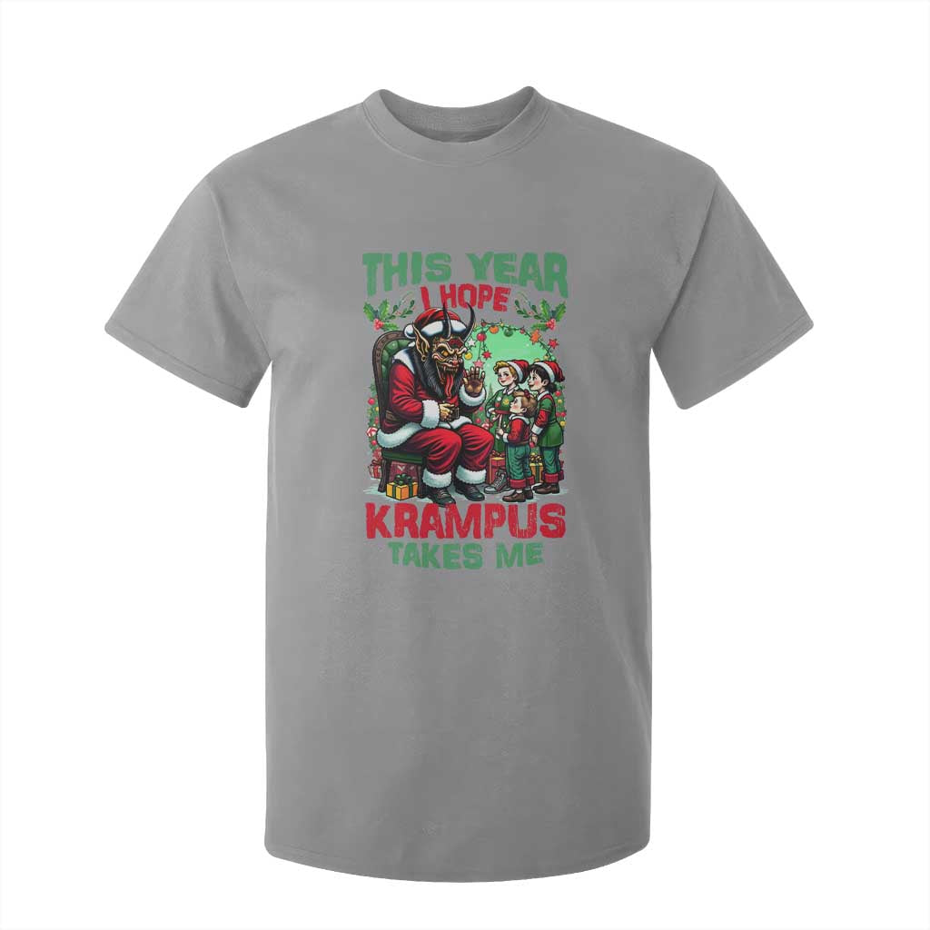 Christmas Krampus T Shirt For Kid This Year I Hope Krampus Takes Me TS09 Sport Gray Print Your Wear