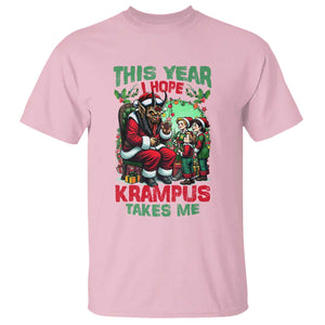 Christmas Krampus T Shirt This Year I Hope Krampus Takes Me TS09 Light Pink Print Your Wear