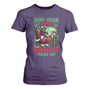 Christmas Krampus T Shirt For Women This Year I Hope Krampus Takes Me TS09 Purple Print Your Wear