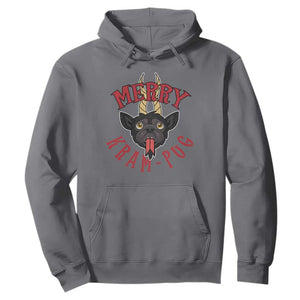 Funny Christmas Krampus Pug Dog Hoodie Merry Krampug Cute Pug Satan TS09 Charcoal Print Your Wear