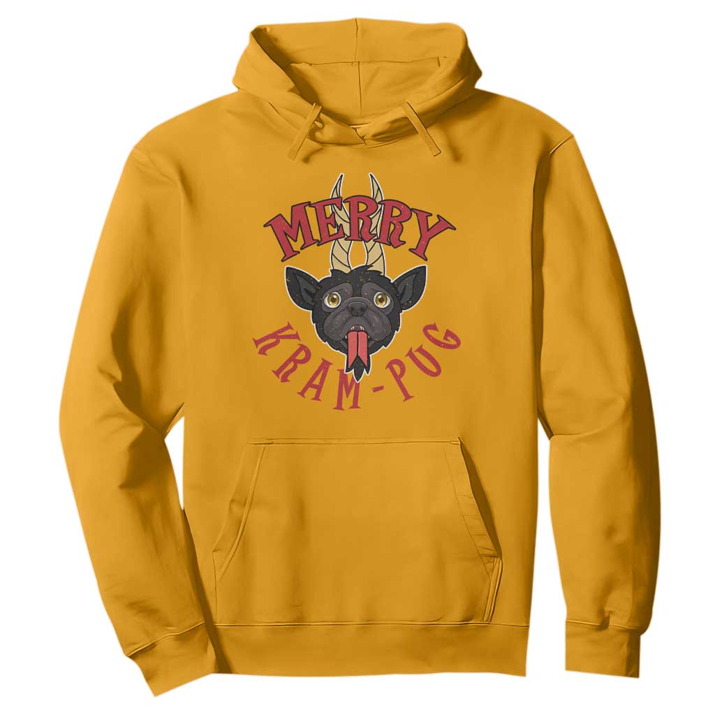 Funny Christmas Krampus Pug Dog Hoodie Merry Krampug Cute Pug Satan TS09 Gold Print Your Wear