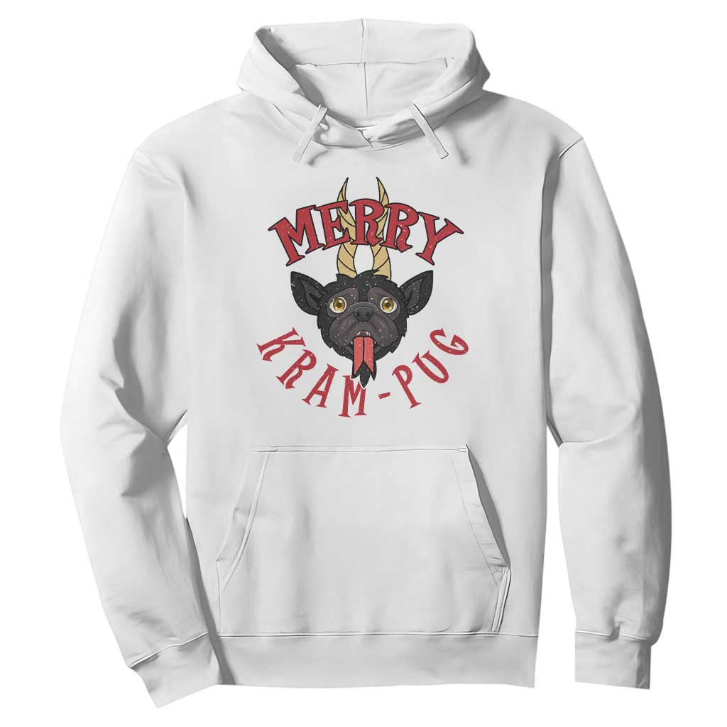 Funny Christmas Krampus Pug Dog Hoodie Merry Krampug Cute Pug Satan TS09 White Print Your Wear