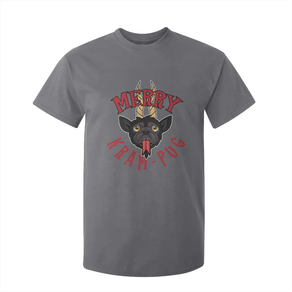 Funny Christmas Krampus Pug Dog T Shirt For Kid Merry Krampug Cute Pug Satan TS09 Charcoal Print Your Wear