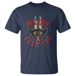 Funny Christmas Krampus Pug Dog T Shirt Merry Krampug Cute Pug Satan TS09 Navy Print Your Wear