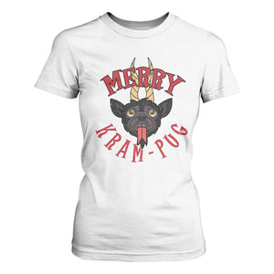 Funny Christmas Krampus Pug Dog T Shirt For Women Merry Krampug Cute Pug Satan TS09 White Print Your Wear