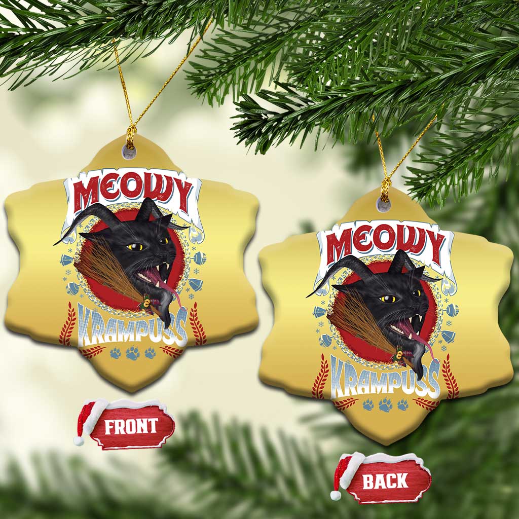 Xmas Krampus Cat Christmas Ornament Meowy Krampuss Black Cat TS09 Snow Flake Gold Print Your Wear