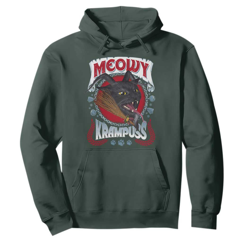 Christmas Krampus Cat Hoodie Meowy Krampuss Black Cat TS09 Dark Forest Green Print Your Wear