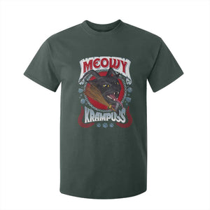 Christmas Krampus Cat T Shirt For Kid Meowy Krampuss Black Cat TS09 Dark Forest Green Print Your Wear