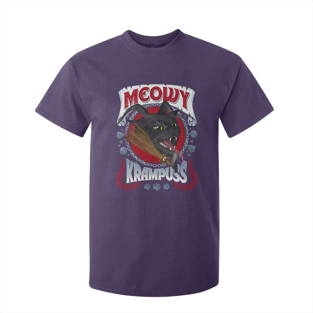 Christmas Krampus Cat T Shirt For Kid Meowy Krampuss Black Cat TS09 Purple Print Your Wear