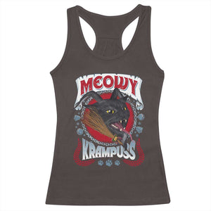 Christmas Krampus Cat Racerback Tank Top Meowy Krampuss Black Cat TS09 Dark Chocolate Print Your Wear