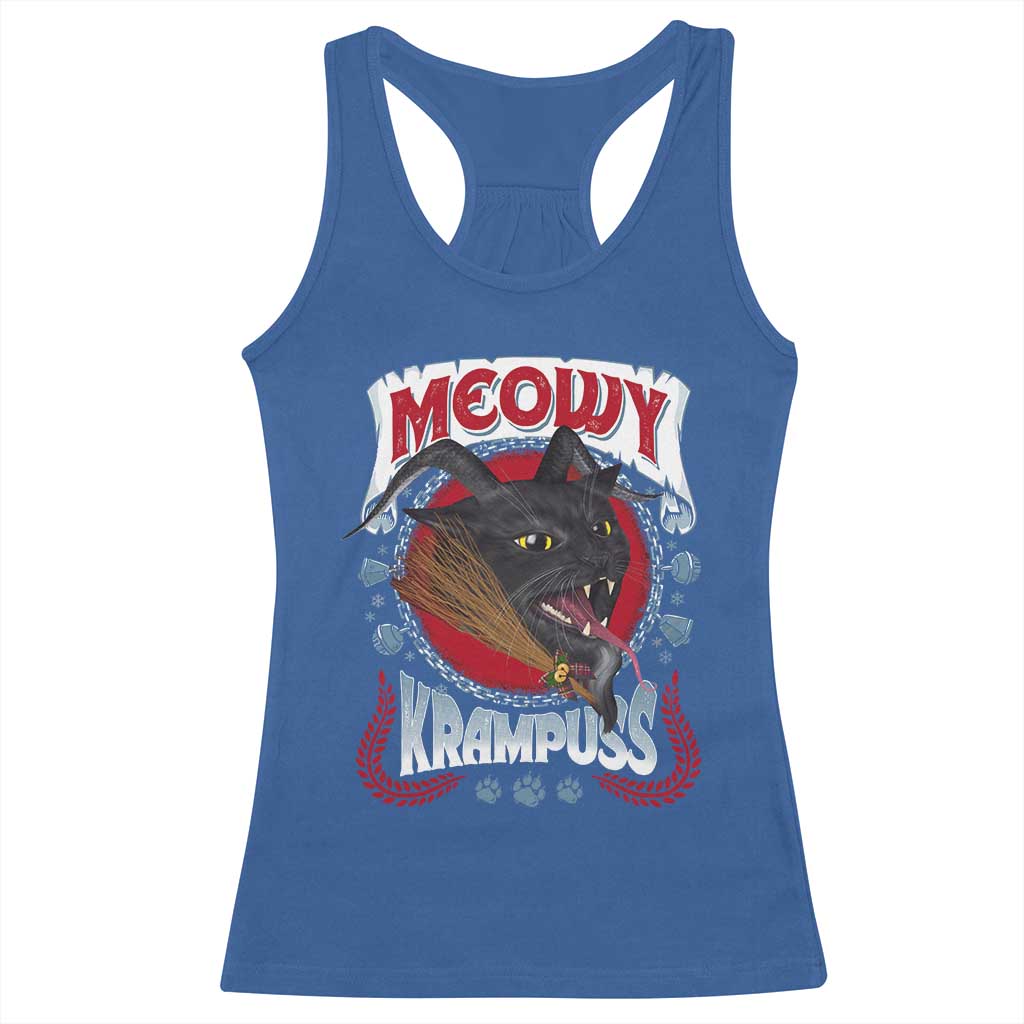 Christmas Krampus Cat Racerback Tank Top Meowy Krampuss Black Cat TS09 Royal Blue Print Your Wear