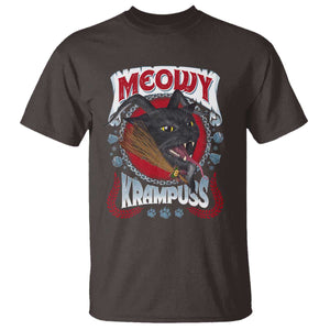 Christmas Krampus Cat T Shirt Meowy Krampuss Black Cat TS09 Dark Chocolate Print Your Wear