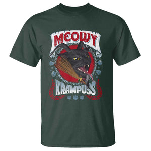 Christmas Krampus Cat T Shirt Meowy Krampuss Black Cat TS09 Dark Forest Green Print Your Wear