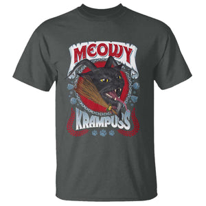 Christmas Krampus Cat T Shirt Meowy Krampuss Black Cat TS09 Dark Heather Print Your Wear