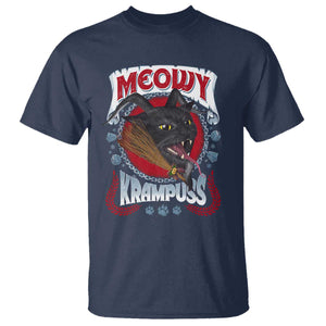 Christmas Krampus Cat T Shirt Meowy Krampuss Black Cat TS09 Navy Print Your Wear