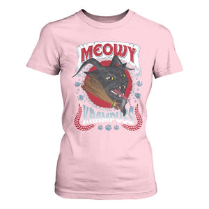 Christmas Krampus Cat T Shirt For Women Meowy Krampuss Black Cat TS09 Light Pink Print Your Wear