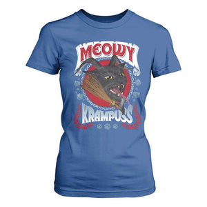 Christmas Krampus Cat T Shirt For Women Meowy Krampuss Black Cat TS09 Royal Blue Print Your Wear