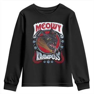 Christmas Krampus Cat Youth Sweatshirt Meowy Krampuss Black Cat TS09 Black Print Your Wear