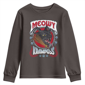 Christmas Krampus Cat Youth Sweatshirt Meowy Krampuss Black Cat TS09 Dark Chocolate Print Your Wear