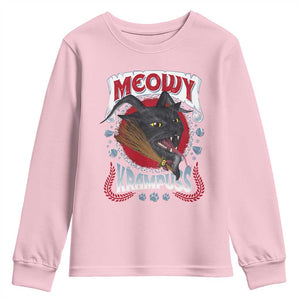 Christmas Krampus Cat Youth Sweatshirt Meowy Krampuss Black Cat TS09 Light Pink Print Your Wear