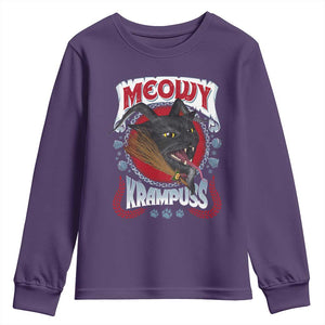 Christmas Krampus Cat Youth Sweatshirt Meowy Krampuss Black Cat TS09 Purple Print Your Wear