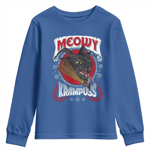Christmas Krampus Cat Youth Sweatshirt Meowy Krampuss Black Cat TS09 Royal Blue Print Your Wear