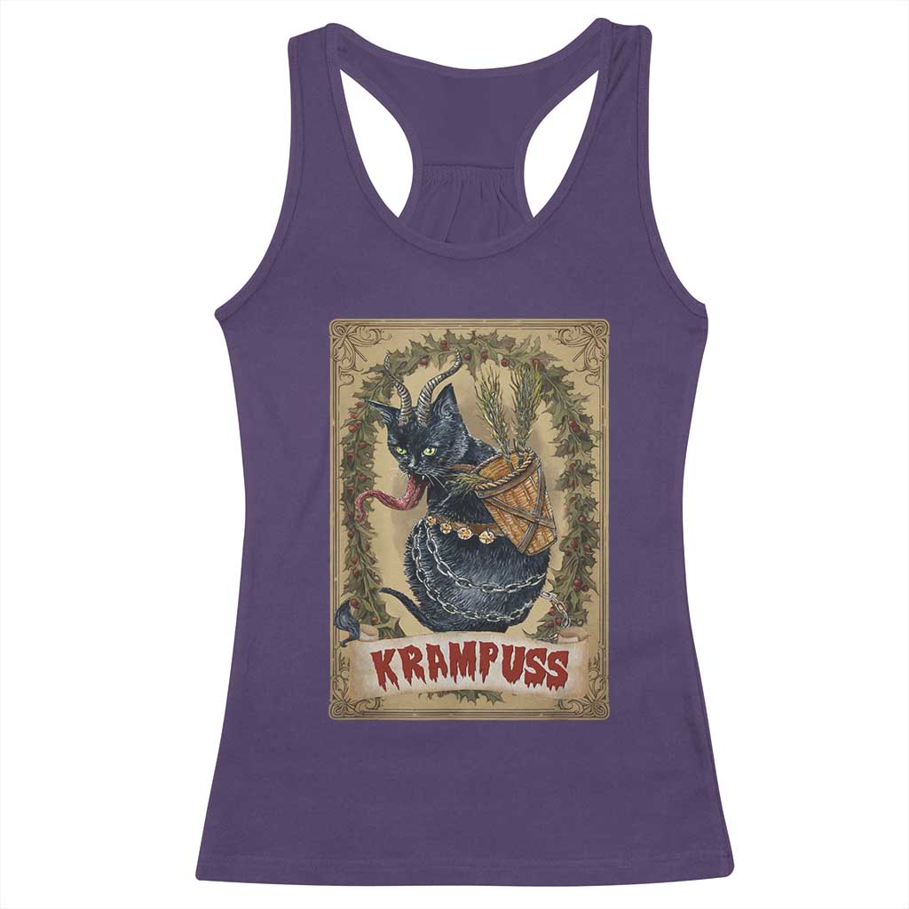 Krampus Cat Racerback Tank Top Krampuss Black Cat Vintage Horror Christmas TS09 Purple Print Your Wear