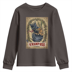 Krampus Cat Youth Sweatshirt Krampuss Black Cat Vintage Horror Christmas TS09 Dark Chocolate Print Your Wear