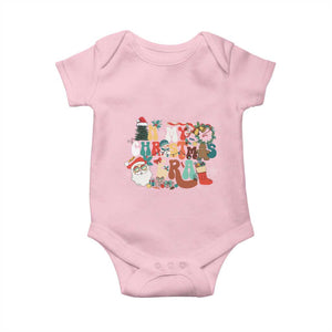 In My Christmas Era Retro Groovy Baby Onesie TS09 Light Pink Print Your Wear