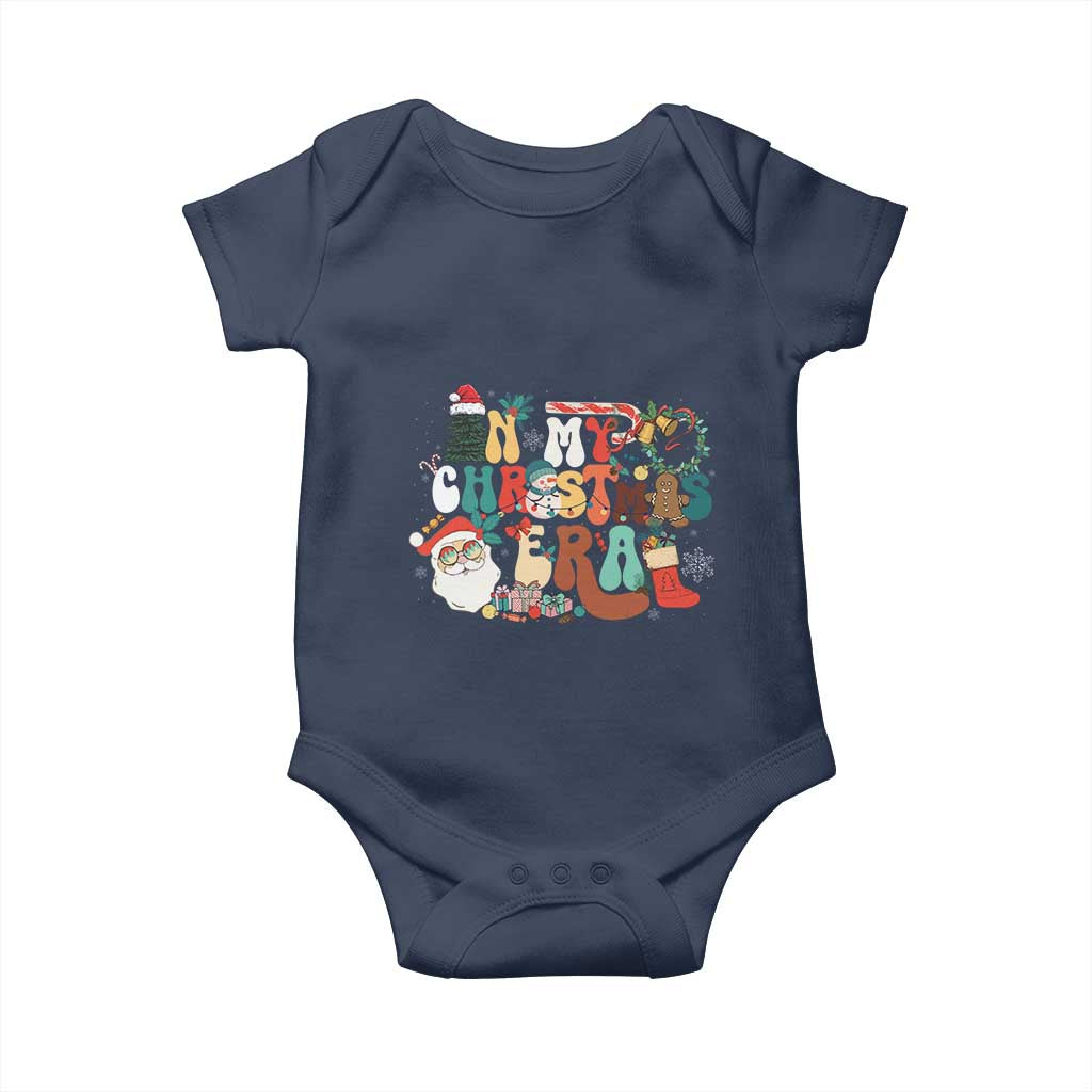 In My Christmas Era Retro Groovy Baby Onesie TS09 Navy Print Your Wear