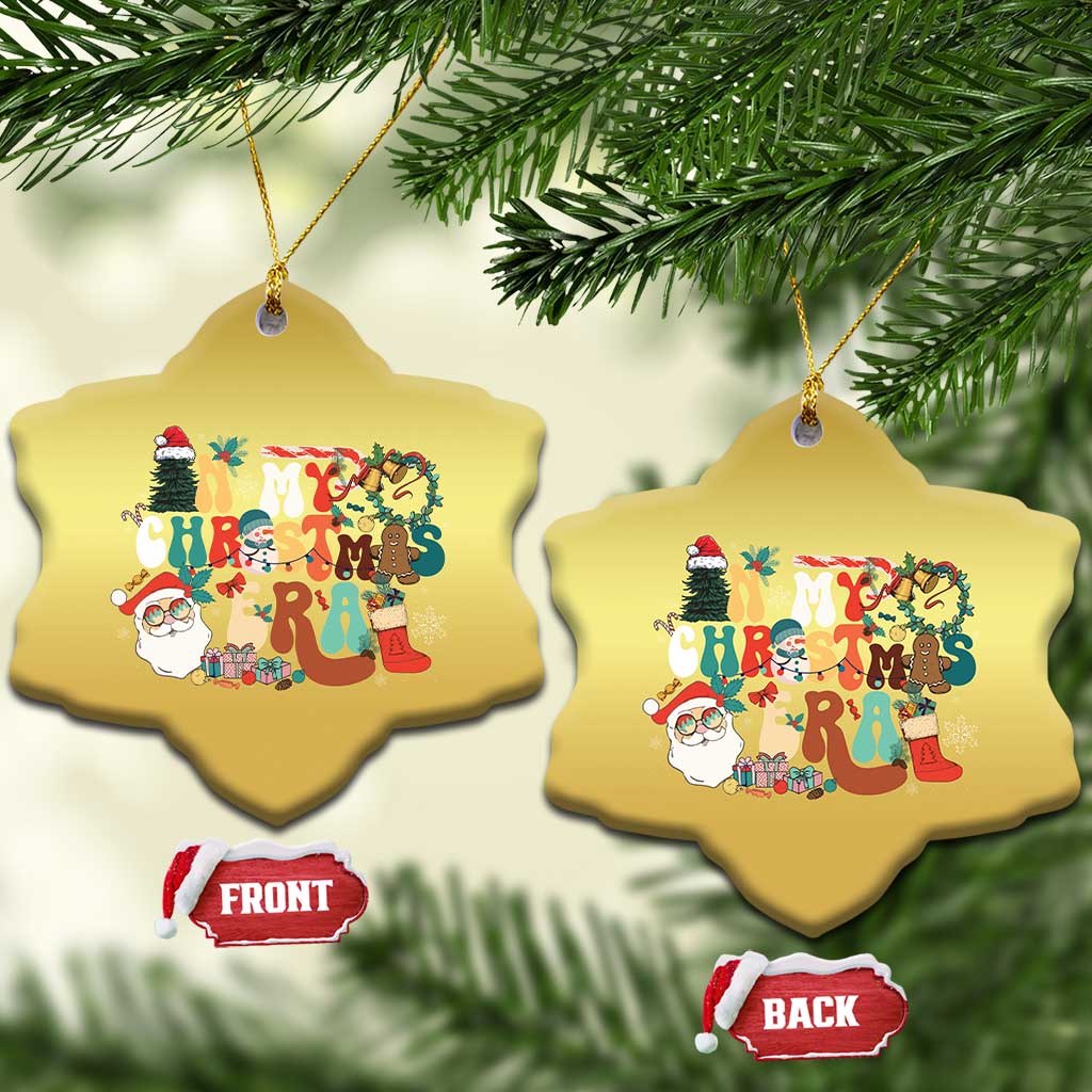 In My Christmas Era Retro Groovy Christmas Ornament TS09 Snow Flake Gold Print Your Wear