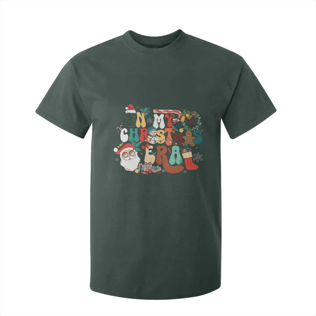 In My Christmas Era Retro Groovy T Shirt For Kid TS09 Dark Forest Green Print Your Wear