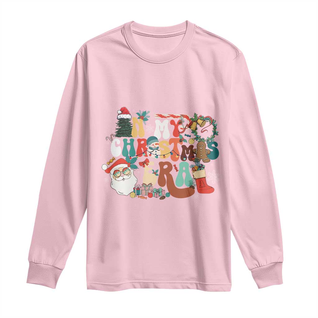 In My Christmas Era Retro Groovy Long Sleeve Shirt TS09 Light Pink Print Your Wear