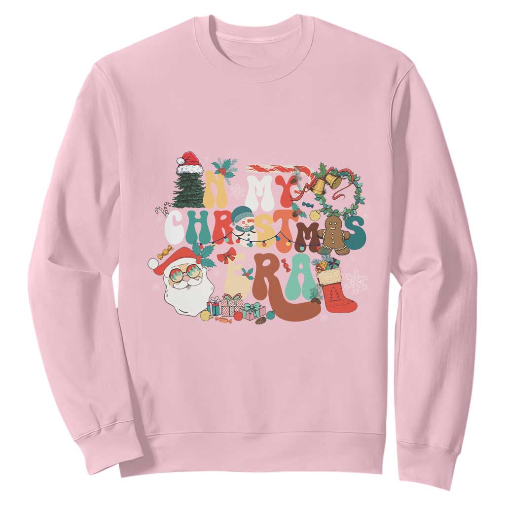 In My Christmas Era Retro Groovy Sweatshirt TS09 Light Pink Print Your Wear