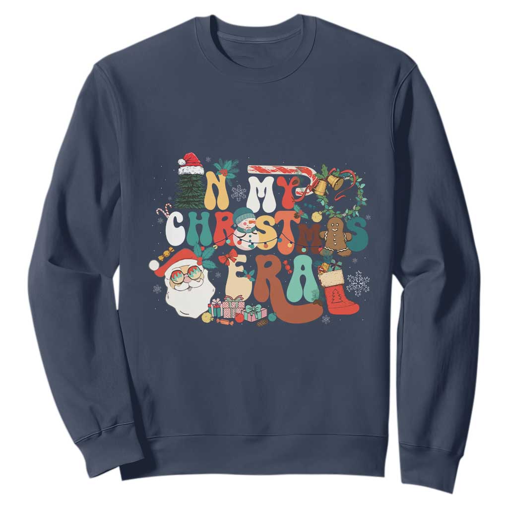 In My Christmas Era Retro Groovy Sweatshirt TS09 Navy Print Your Wear