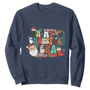 In My Christmas Era Retro Groovy Sweatshirt TS09 Navy Print Your Wear