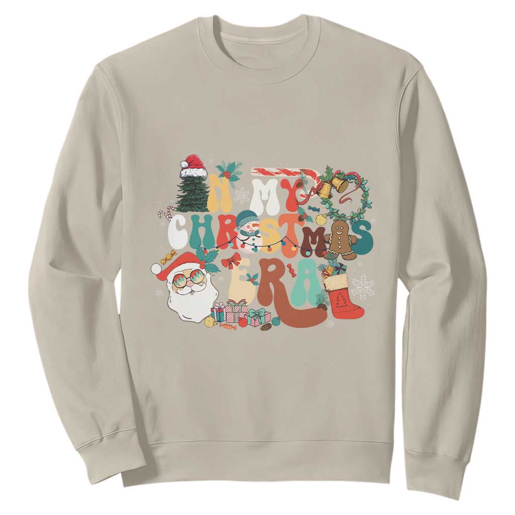 In My Christmas Era Retro Groovy Sweatshirt TS09 Sand Print Your Wear