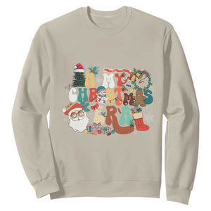 In My Christmas Era Retro Groovy Sweatshirt TS09 Sand Print Your Wear