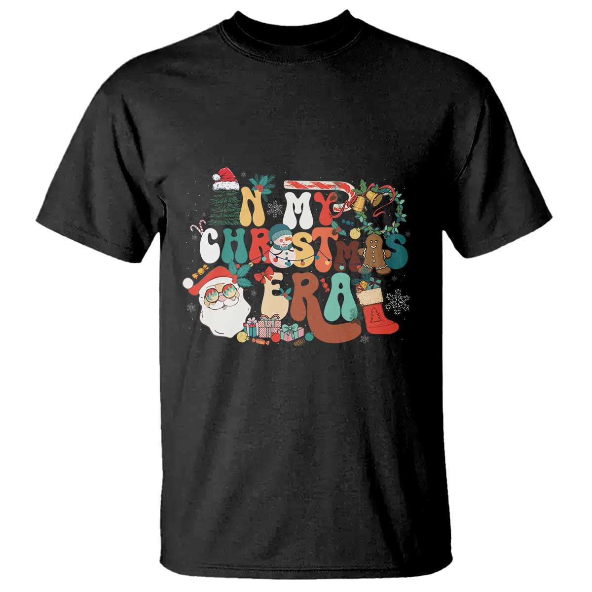 In My Christmas Era Retro Groovy T Shirt TS09 Black Print Your Wear