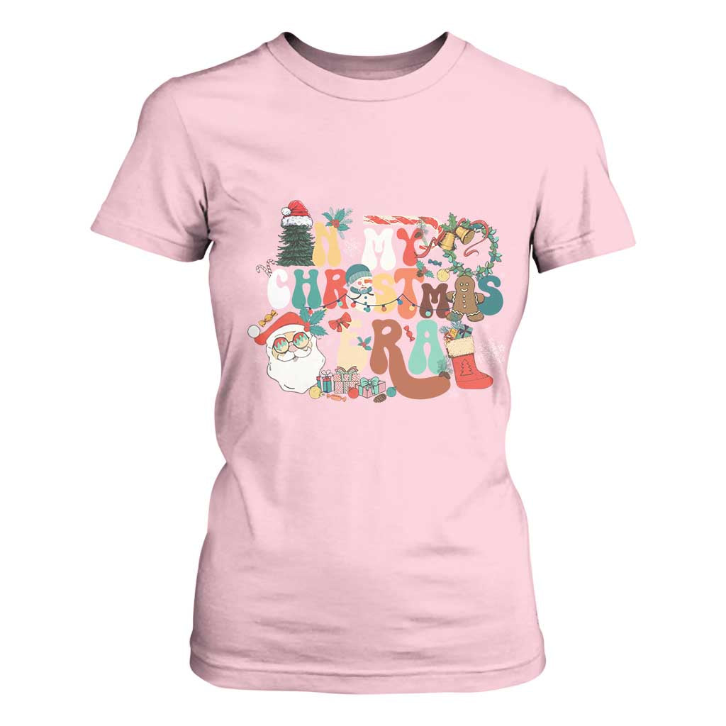 In My Christmas Era Retro Groovy T Shirt For Women TS09 Light Pink Print Your Wear