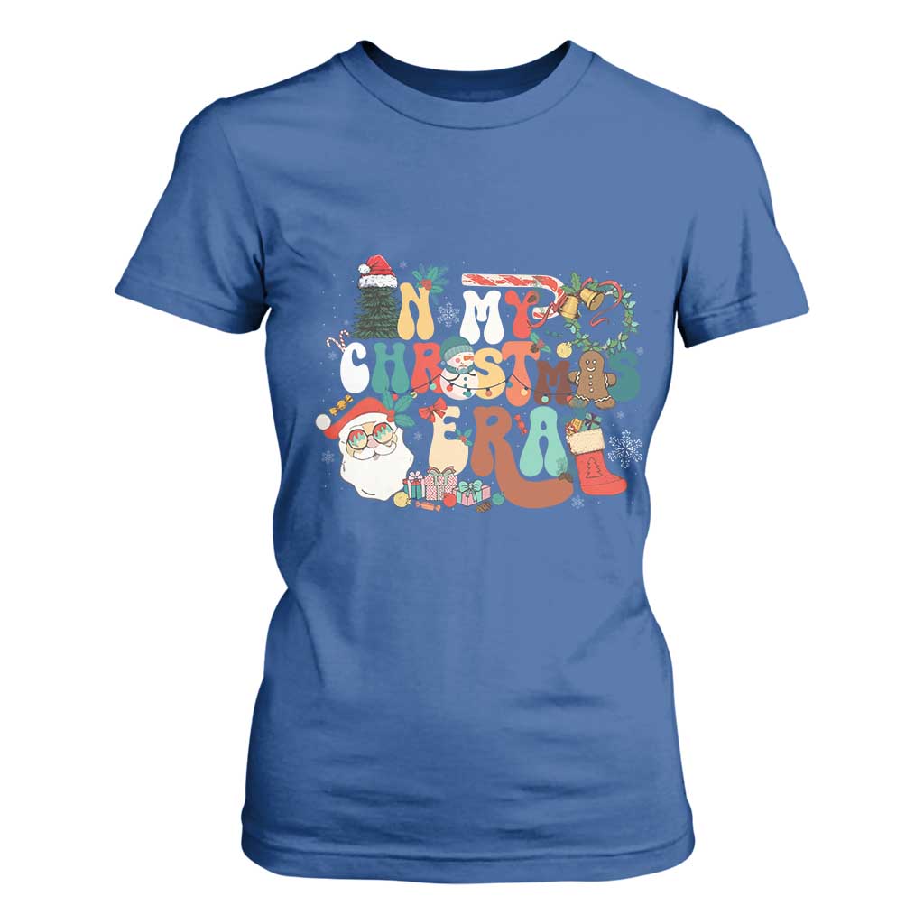 In My Christmas Era Retro Groovy T Shirt For Women TS09 Royal Blue Print Your Wear