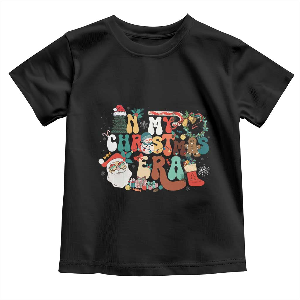 In My Christmas Era Retro Groovy Toddler T Shirt TS09 Black Print Your Wear