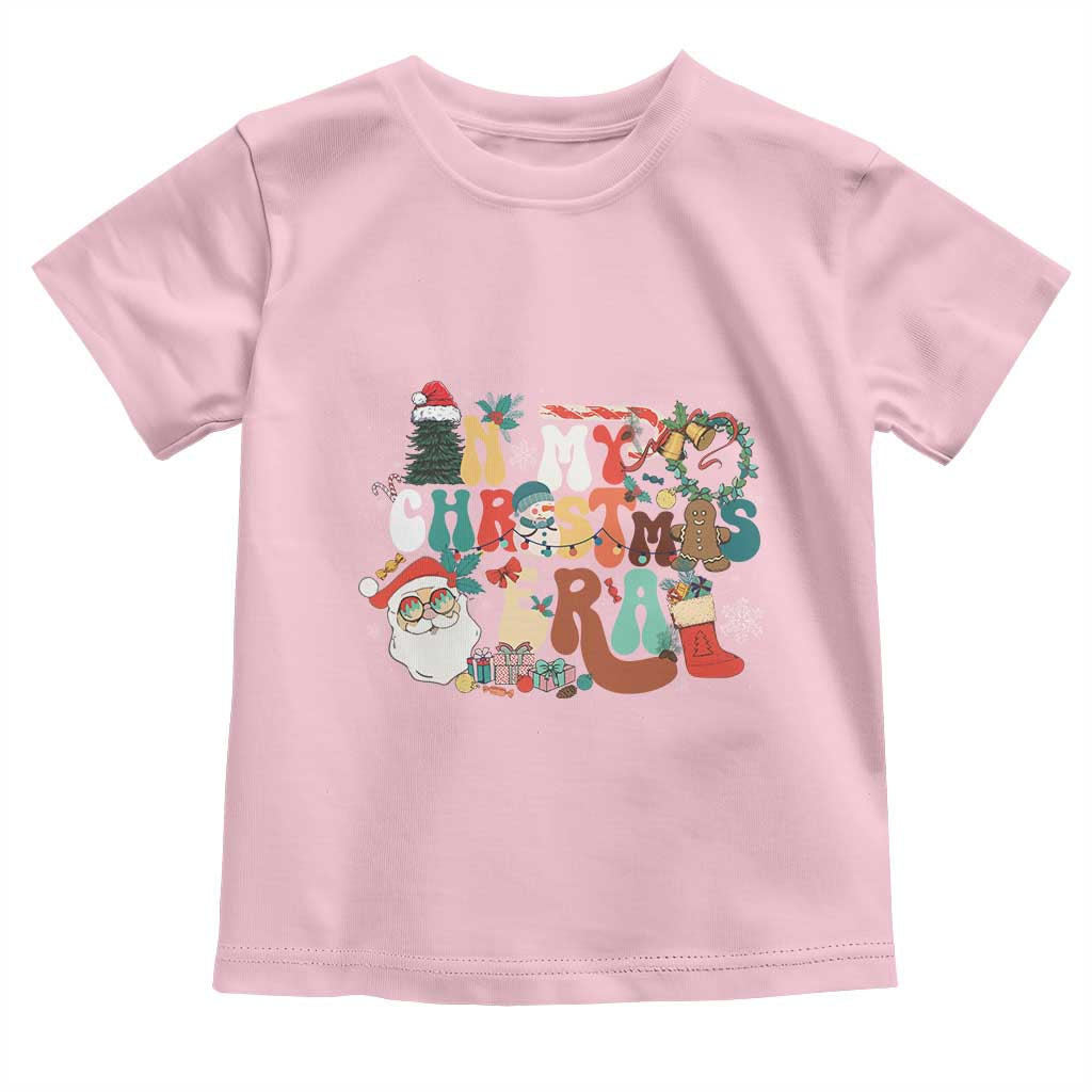In My Christmas Era Retro Groovy Toddler T Shirt TS09 Light Pink Print Your Wear