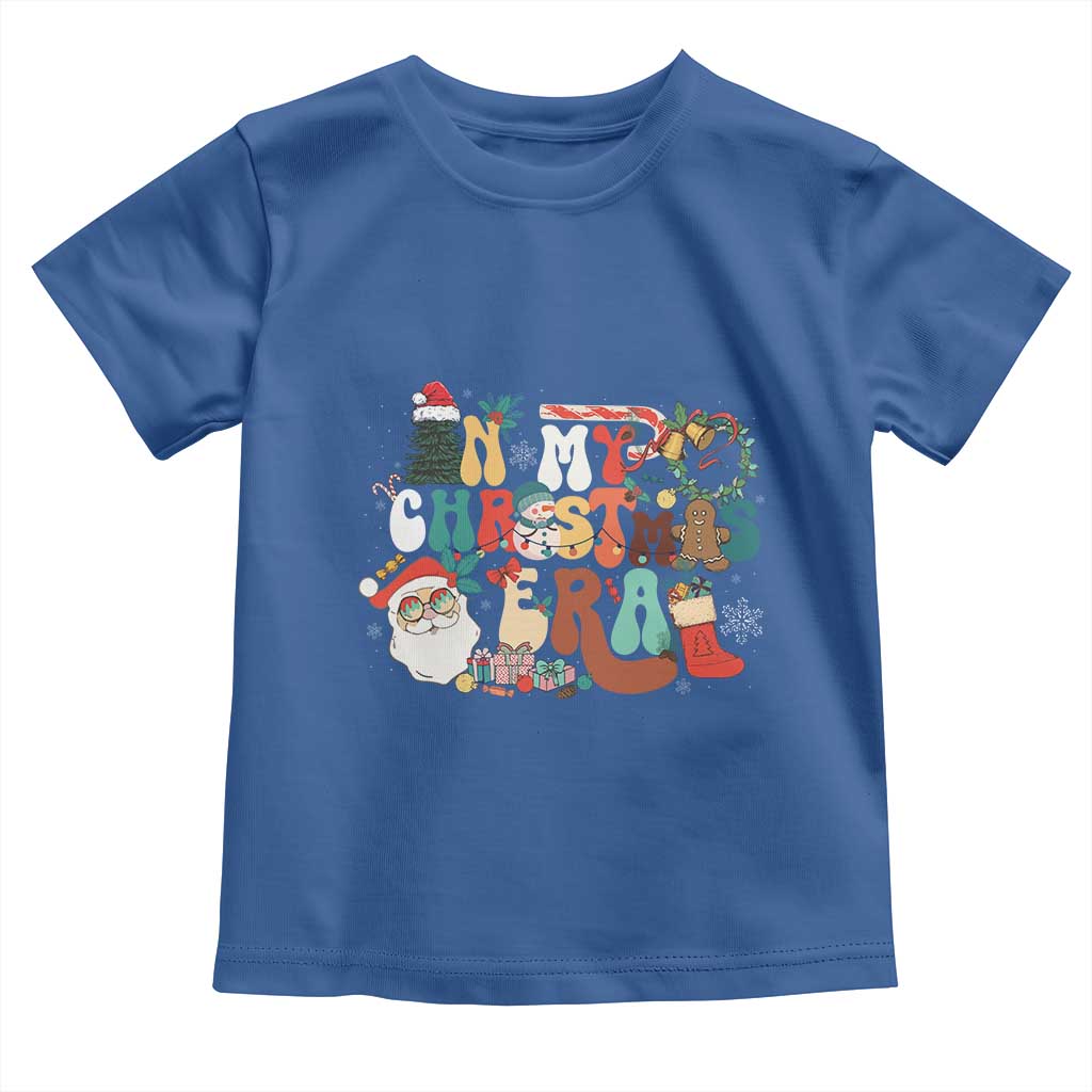 In My Christmas Era Retro Groovy Toddler T Shirt TS09 Royal Blue Print Your Wear