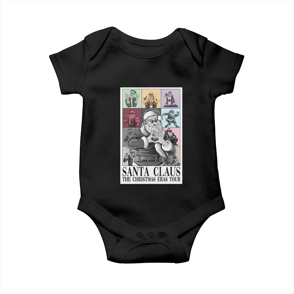 Funny Santa Claus The Christmas Eras Tours Baby Onesie TS09 Black Print Your Wear