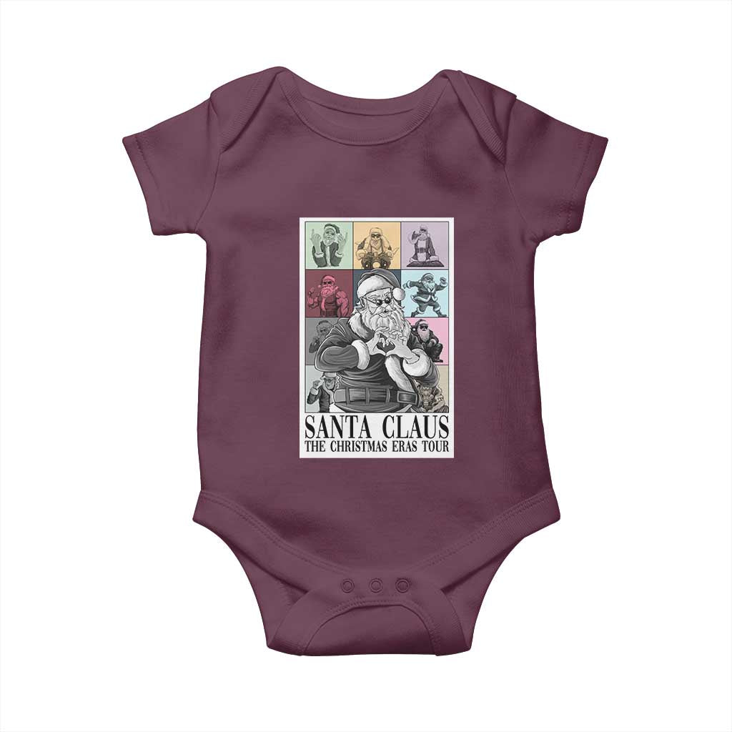 Funny Santa Claus The Christmas Eras Tours Baby Onesie TS09 Maroon Print Your Wear