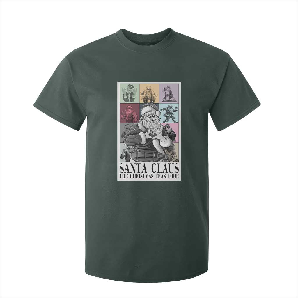 Funny Santa Claus The Christmas Eras Tours T Shirt For Kid TS09 Dark Forest Green Print Your Wear